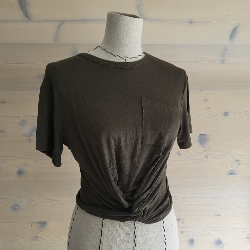 NWT Olivaceous Cropped Rayon Wrap Tee T Shirts Bulk Set of 3 sizes S M L - Picture 4 of 14